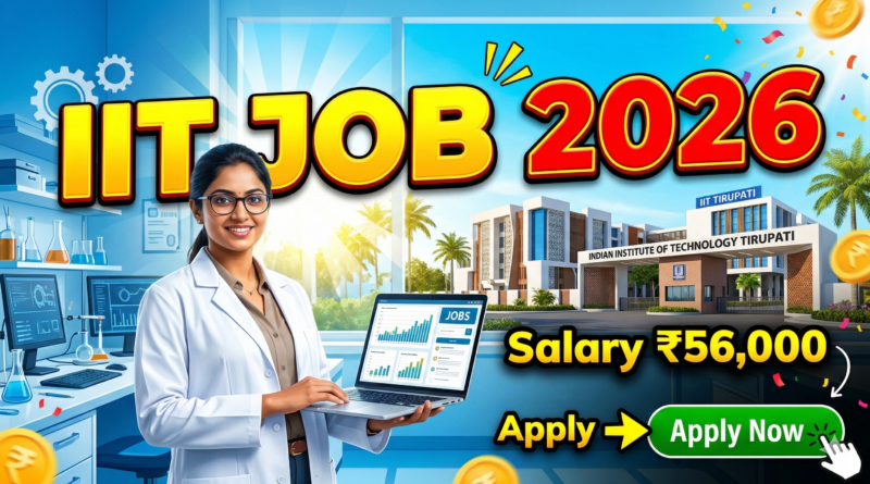 IIT Tirupati CSRC Recruitment 2026: Salary ₹56,000 | Apply Online Job Notification